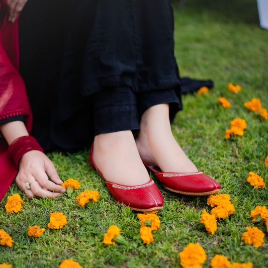 Classic Red Leather Khussa image 0