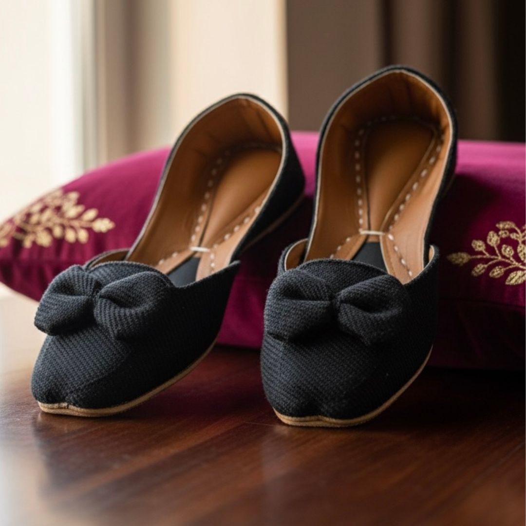 Mocha Bow-Loafers (Naqshkaar by Hemohandicrafts) image 1