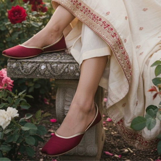 Maroon Classic Silk Khussa image 0